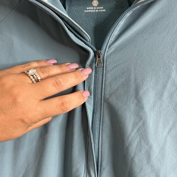 Mountain Hardwear Pullover Womens XL Blue Half Zip Stretch Outdoor Hiking Jacket - Picture 4 of 10